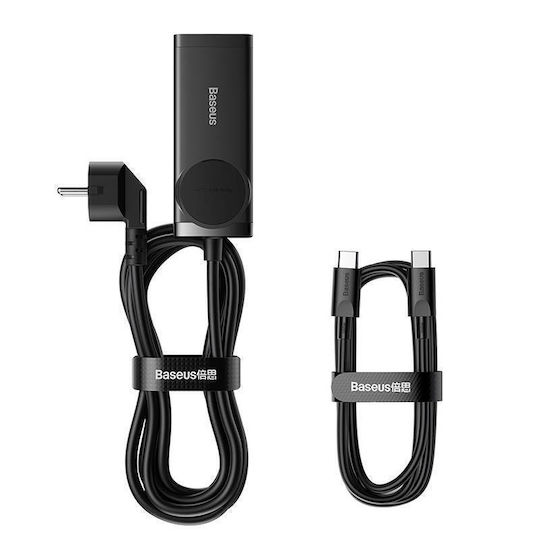 Baseus Ladestation GaN mit 2 USB-A Anschlüsse und 2 USB-C Anschlüsse 100W Schnellaufladung 4.0 in Schwarz Farbe (GaN3 Pro)