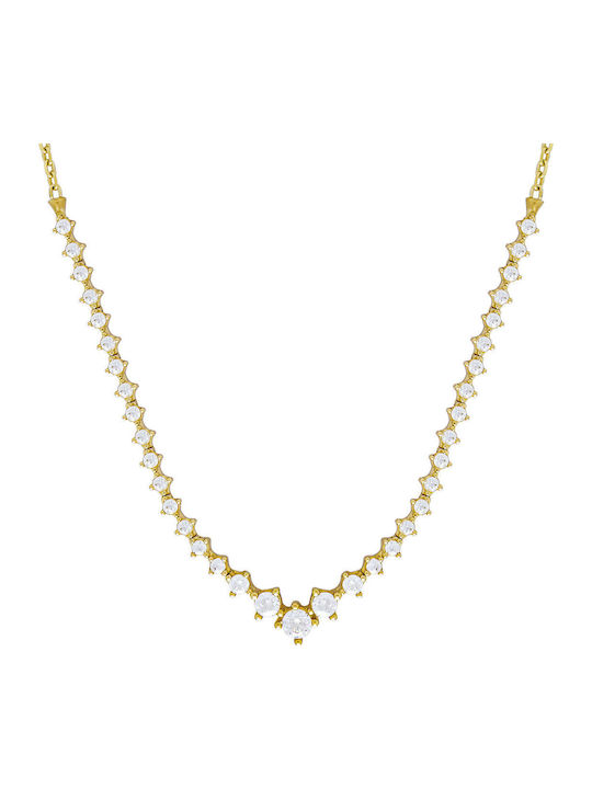 Kiriakos Gofas Set with Necklace & Bracelet from Gold 14K with Stones