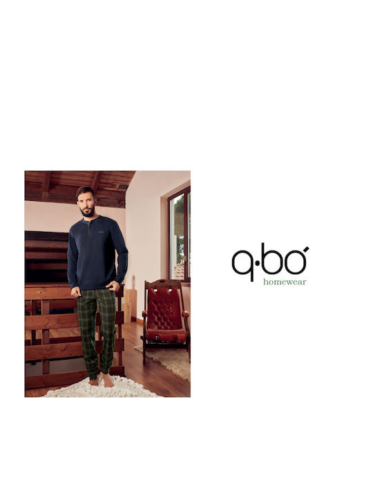 Q.Bo' Men's Winter Pajamas Set BLUE