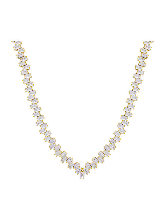 Kiriakos Gofas Set with Necklace & Bracelet from Gold 14K with Stones