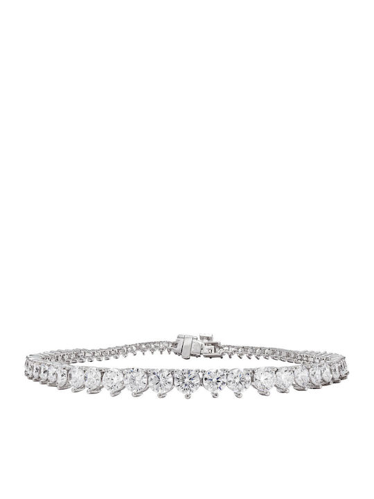 Kiriakos Gofas Set with Necklace & Bracelet from White Gold 14K with Stones