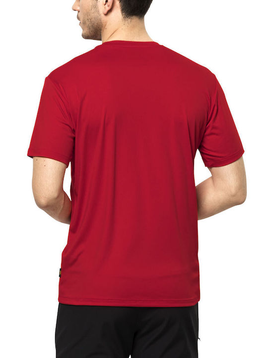 Jack Wolfskin Men's Athletic Short Sleeve Blouse RED