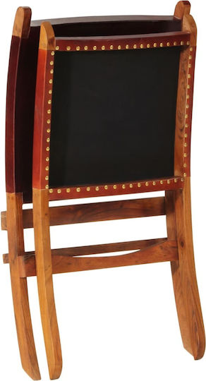 Πολυθρόνα από Γνήσιο Δέρμα Σκούρο Καφέ 55x67x79cm