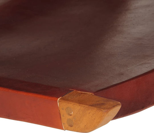 Πολυθρόνα από Γνήσιο Δέρμα Σκούρο Καφέ 55x67x79cm