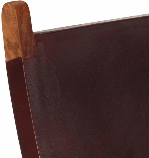 Πολυθρόνα από Γνήσιο Δέρμα Σκούρο Καφέ 55x67x79cm