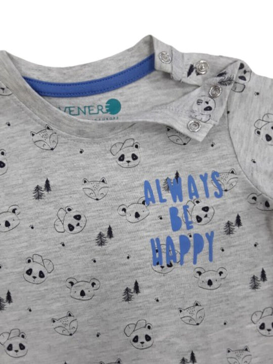 Kinderhemd Langarm Gray Panda