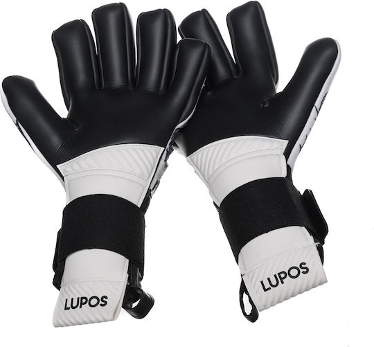 Lupos Tattoo Goalkeeper Gloves — German Latex Giga Grip — Negative Cut — White Black