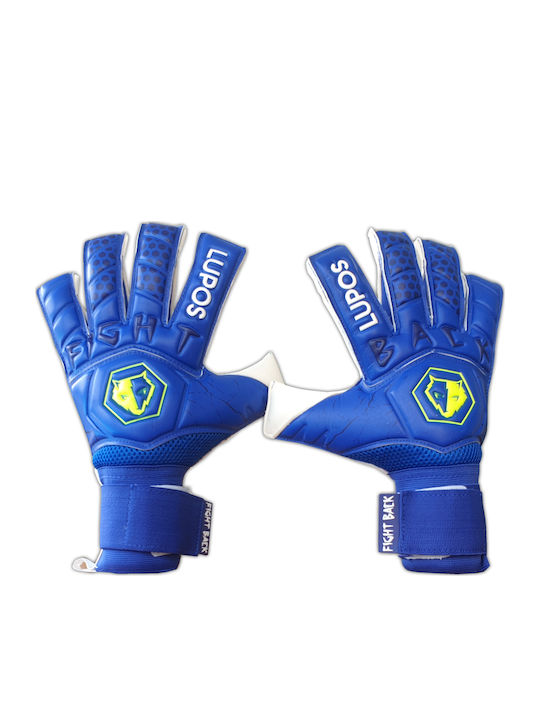 Lupos Mănuși De Portar Fight Back German Latex Giga Grip Wide Cut Albastru Alb