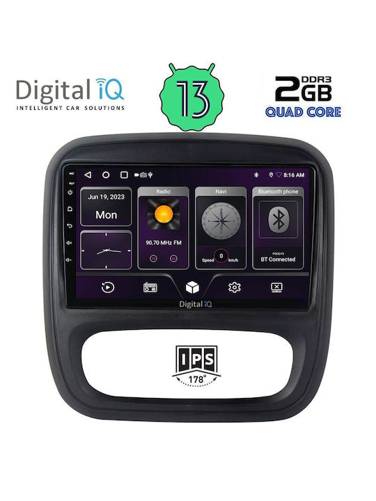 Digital IQ Car Audio System for Opel Vivaro Renault Trafic 2014> (Bluetooth/USB/AUX/WiFi/GPS/Android-Auto) with Touch Screen 9"