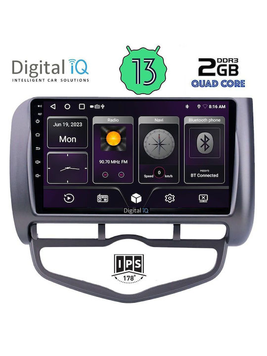 Digital IQ Car Audio System for Honda Jazz 2002-2008 with Clima (Bluetooth/USB/AUX/WiFi/GPS/Android-Auto) with Touch Screen 9"