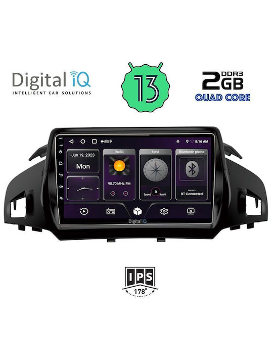 Digital IQ Car Audio System for Ford Kuga 2011> (Bluetooth/USB/AUX/WiFi/GPS/Android-Auto) with Touch Screen 9"