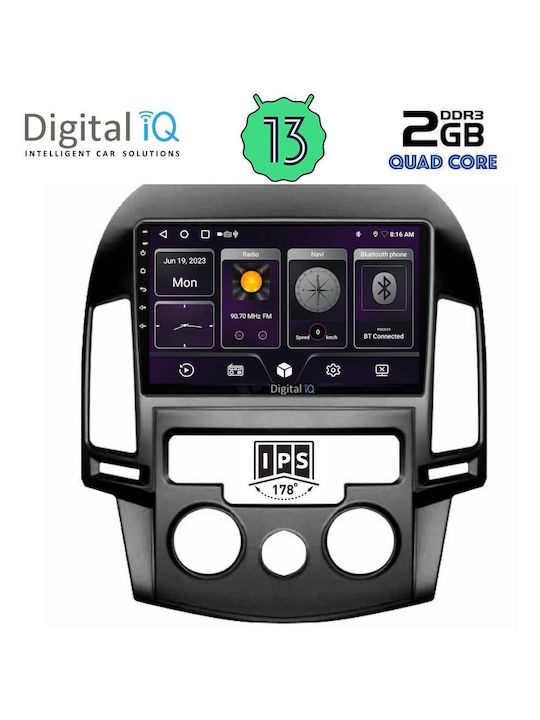 Digital IQ Ηχοσύστημα Αυτοκινήτου για Hyundai i30 2007-2012 με A/C (Bluetooth/USB/AUX/WiFi/GPS/Android-Auto) με Οθόνη Αφής 9"