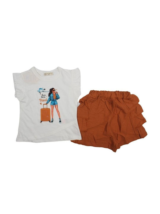 Kids Set with Shorts Summer 2pcs Brown