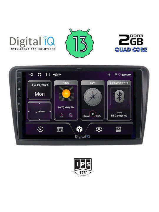 Digital IQ Car Audio System for Skoda Rapid 2012> (Bluetooth/USB/WiFi/GPS) with Touch Screen 9"