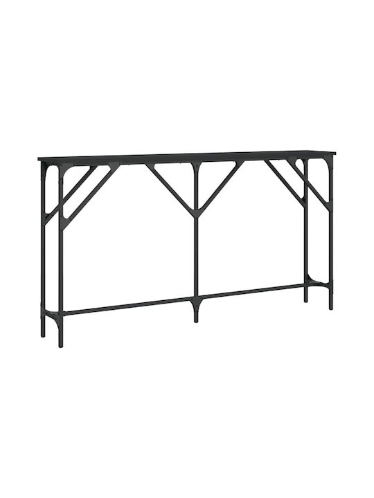 Console Table Wood & Metal Black L140xW23xH75cm