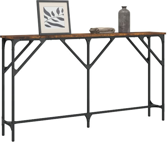 Console Table Wood & Metal Smoky Oak L140xW23xH75cm