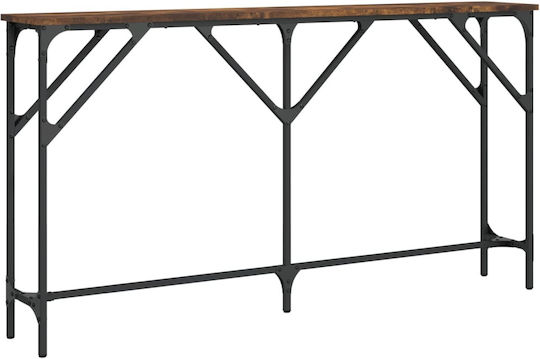 Console Table Wood & Metal Smoky Oak L140xW23xH75cm
