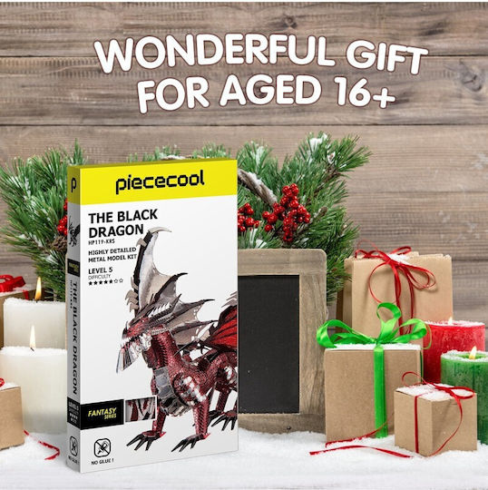 Piececool Παιχνίδι Κατασκευών Μεταλλικό Dragonul Negru