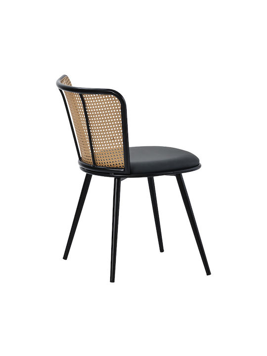 Daniele Dining Room Metallic Chair Natural, Anthracite, Black 46.5x57.5x77.5cm
