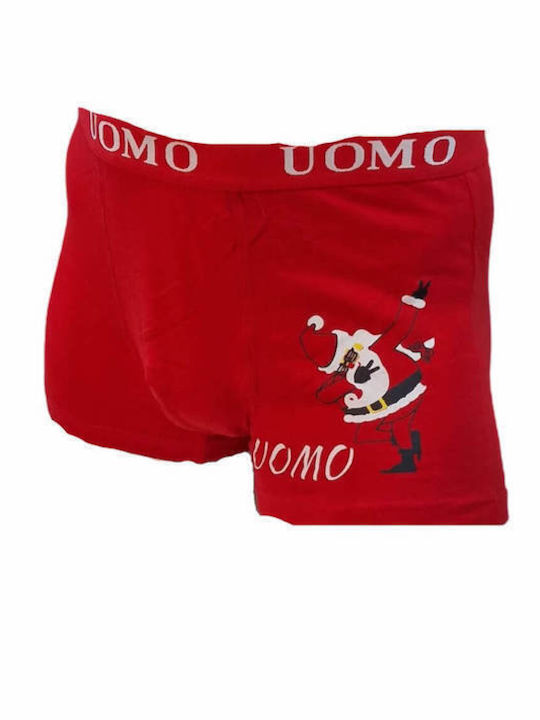 Άη Βασίλης Q5158 Men's Boxer Red with Patterns