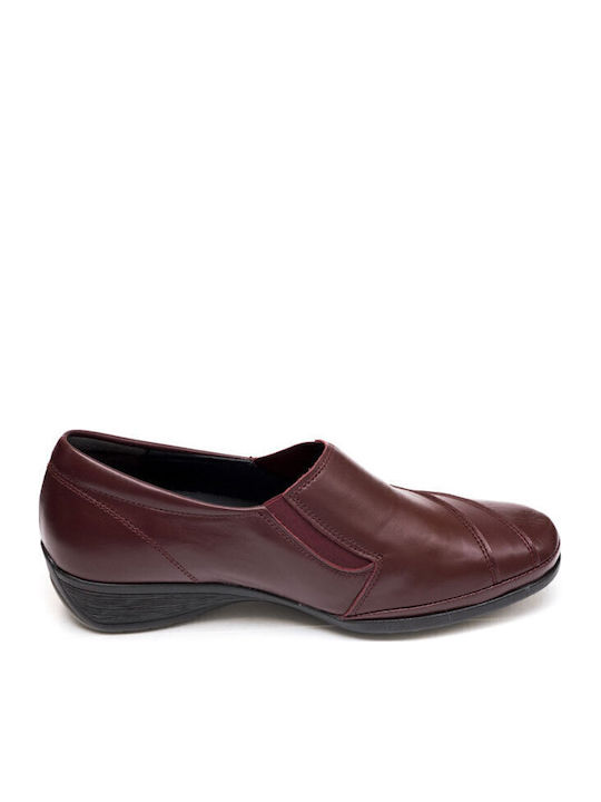 Anatomische Damen Slip-Ons Leder Burgundisch