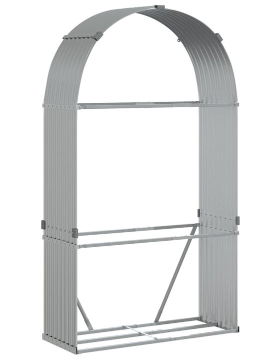 vidaXL Μεταλλικό Ράφι Αποθήκευσης Ξύλων 120x45x210cm Ασημί