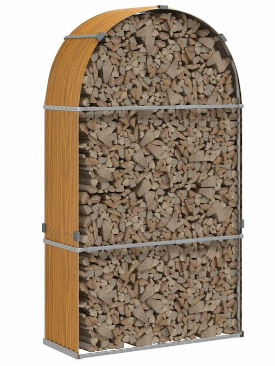 vidaXL Metallic Shelf Wood Storage 120x45x210cm Brown
