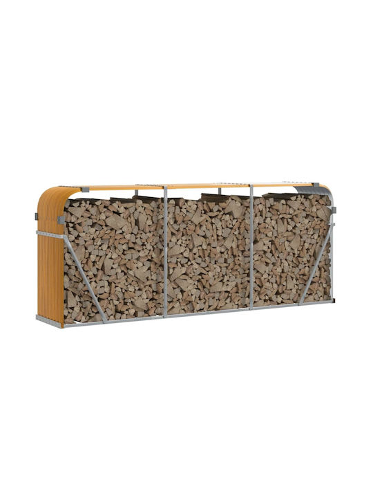 vidaXL Metalic Raft Depozitare lemne 234x45x100cm Maro