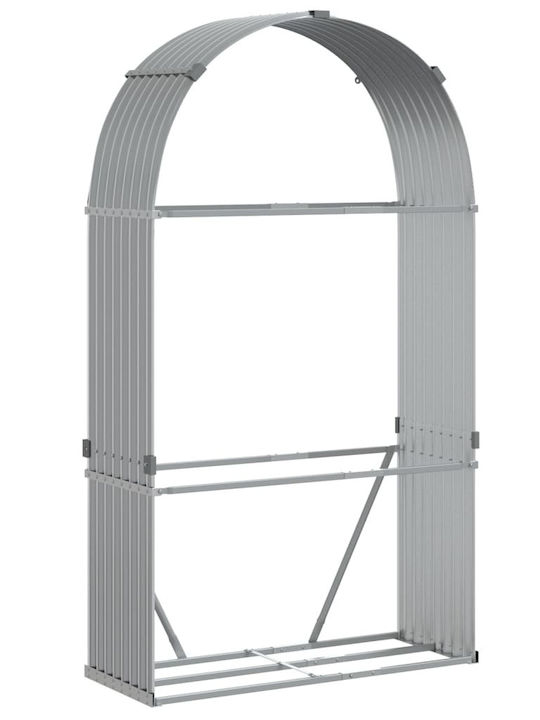 vidaXL Μεταλλικό Ράφι Αποθήκευσης Ξύλων 120x45x210cm Γκρι