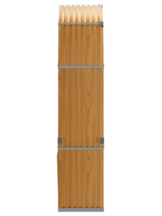 vidaXL Metallic Shelf Wood Storage 120x45x210cm Brown