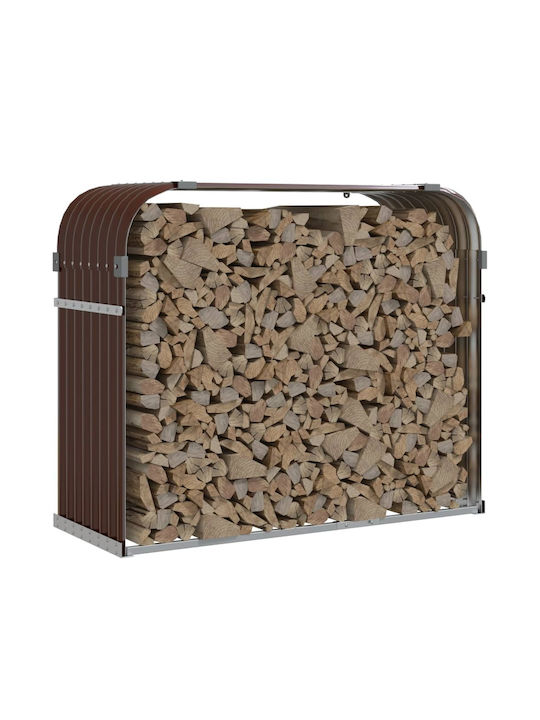 vidaXL Μεταλλικό Ράφι Αποθήκευσης Ξύλων 120x45x100cm Καφέ