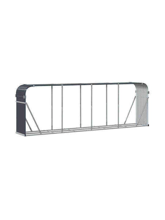 vidaXL Metallic Shelf Wood Storage 300x45x100cm Gray