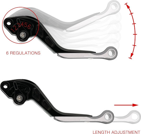 Barracuda Set Manete Frână/Ambreiaj Motocicletă Manete de motocicletă Manete de motocicletă ajustabile Negre SP6127-11/
