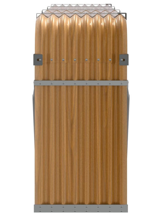 vidaXL Metalic Raft Depozitare lemne 234x45x100cm Maro