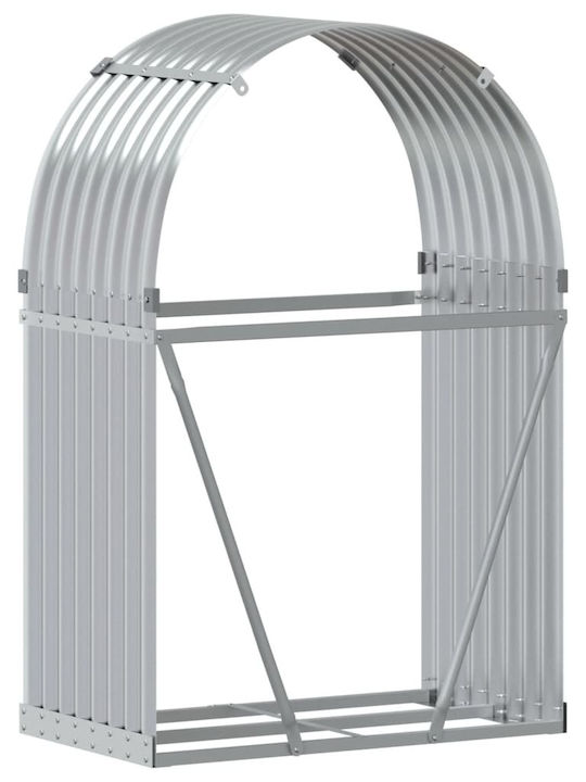 vidaXL Metalic Raft Depozitare lemne 80x45x120cm Argintiu