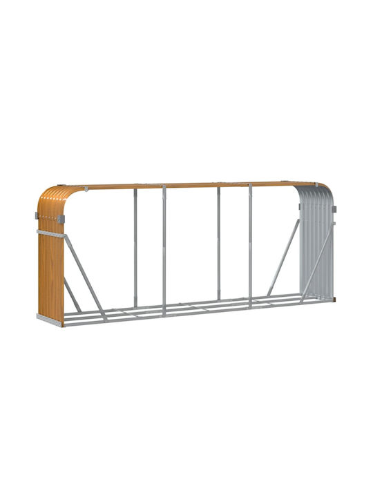 vidaXL Metalic Raft Depozitare lemne 234x45x100cm Maro