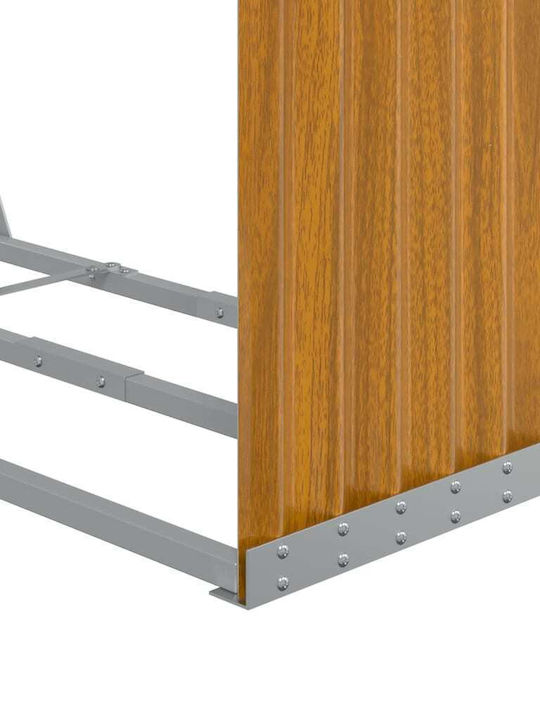vidaXL Metallic Shelf Wood Storage 120x45x210cm Brown