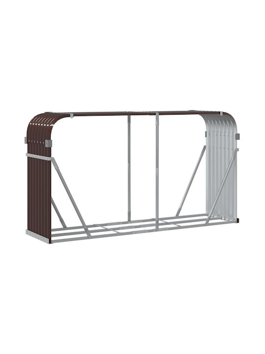 vidaXL Μεταλλικό Ράφι Αποθήκευσης Ξύλων 180x45x100cm Καφέ
