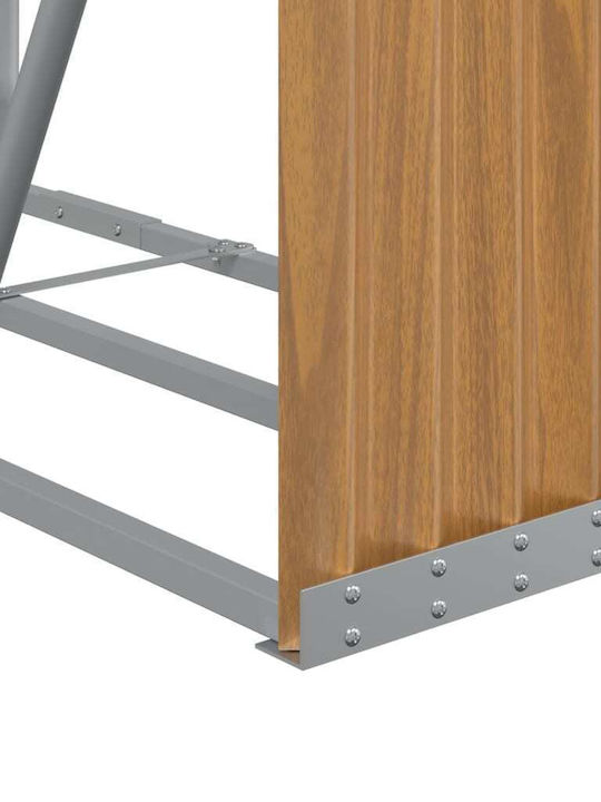 vidaXL Μεταλλικό Ράφι Αποθήκευσης Ξύλων 180x45x100cm Καφέ