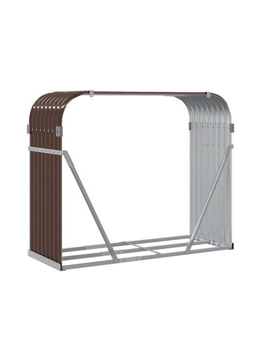 vidaXL Μεταλλικό Ράφι Αποθήκευσης Ξύλων 120x45x100cm Καφέ