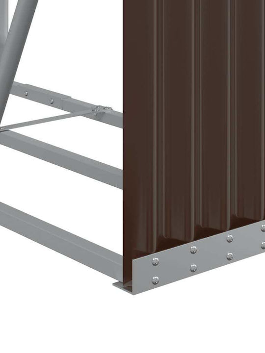 vidaXL Μεταλλικό Ράφι Αποθήκευσης Ξύλων 180x45x100cm Καφέ