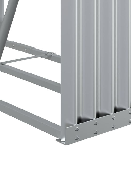 vidaXL Μεταλλικό Ράφι Αποθήκευσης Ξύλων 180x45x100cm Ασημί