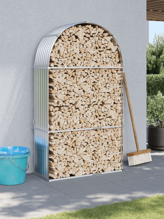 vidaXL Metalic Raft Depozitare lemne 120x45x210cm Argintiu