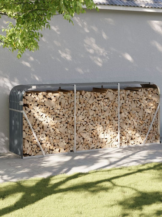 vidaXL Μεταλλικό Ράφι Αποθήκευσης Ξύλων 234x45x100cm Γκρι