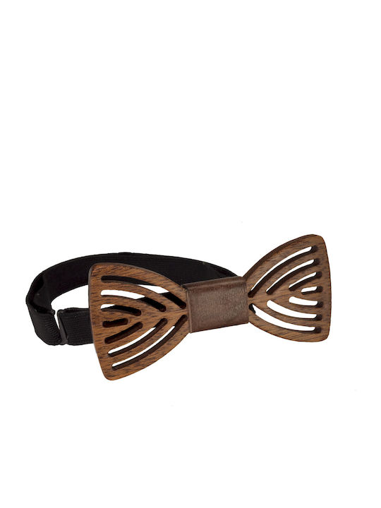 Mom & Dad Wooden Handmade Bow Tie Brown