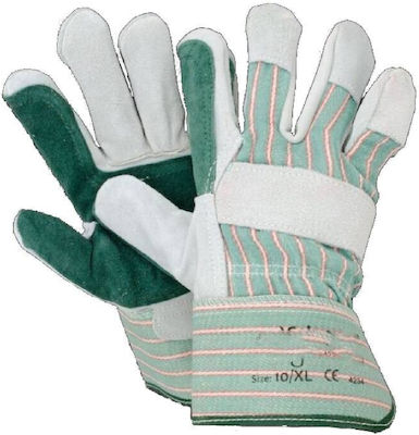 Ferreli Gloves for Work Green Leather-Cotton 1pcs