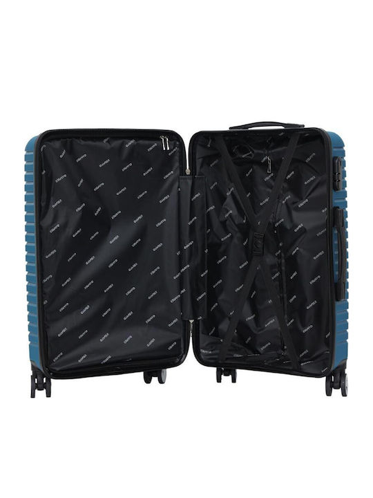 Amber Koffer Hart Blau Maximale Höhe 75cm mit 4 Räder Set 3 Stück