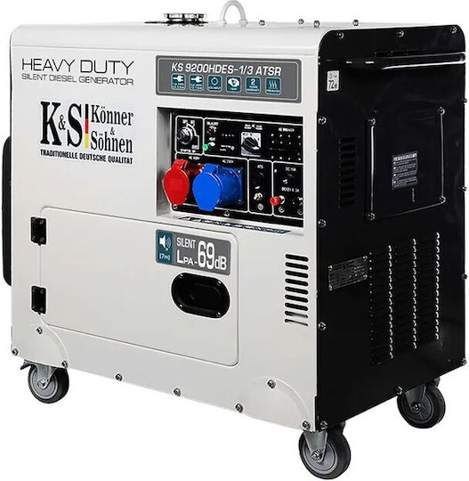 Könner & Söhnen 9200hdes-1/3 Atsr Αθόρυβη Γεννήτρια Πετρελαίου με Ρόδες