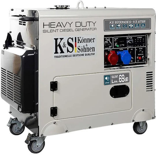 Könner & Söhnen 9200hdes-1/3 Atsr Αθόρυβη Γεννήτρια Πετρελαίου με Ρόδες