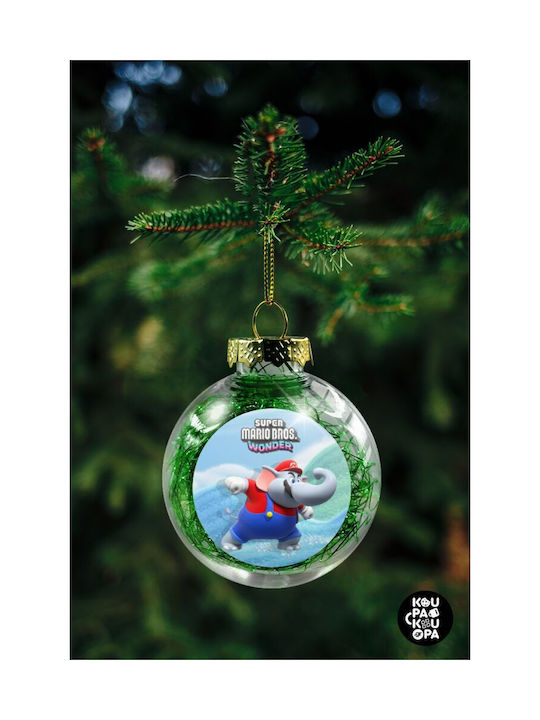 Super Mario And Friends Christmas Plastic Ball Ornament Transparent 8cm